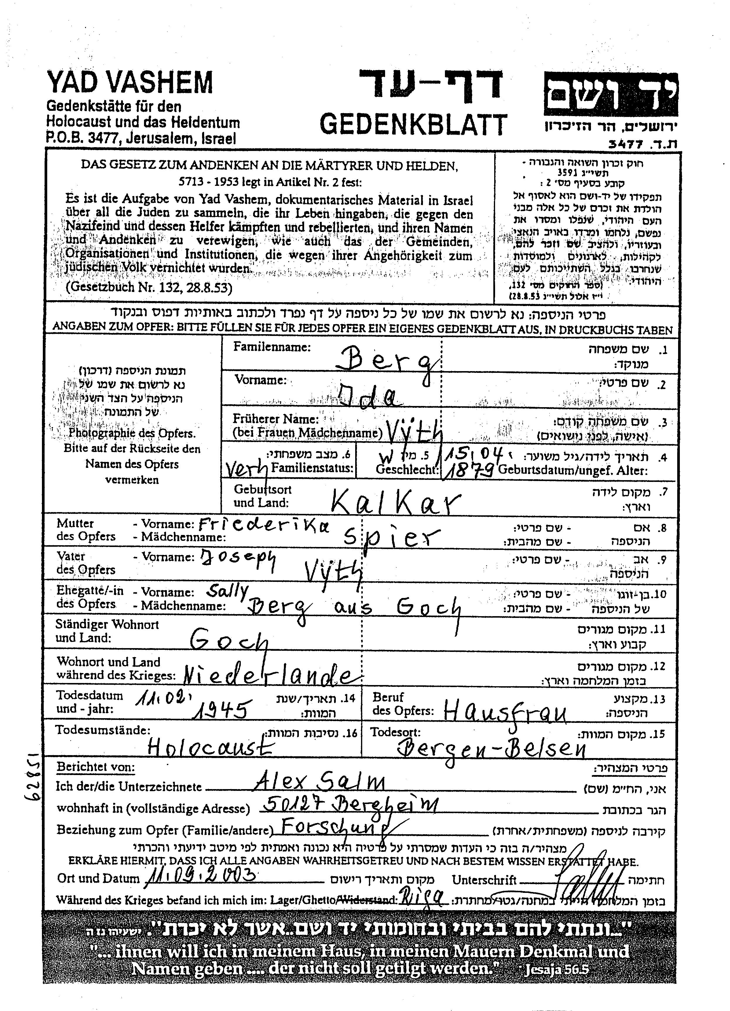 Ida Berg Vyth 1879 1945 Genealogy
