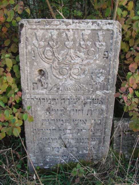 A tombestone at the Jewish cemetery of Volochisk. Photographer: ארקדי זלצר, 2014.